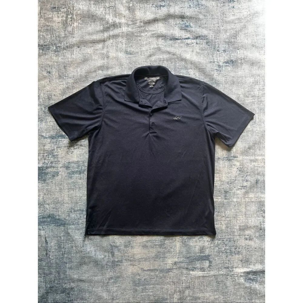 Greg Norman Play Heathered Dark Blue ML75 Golf Polo Large